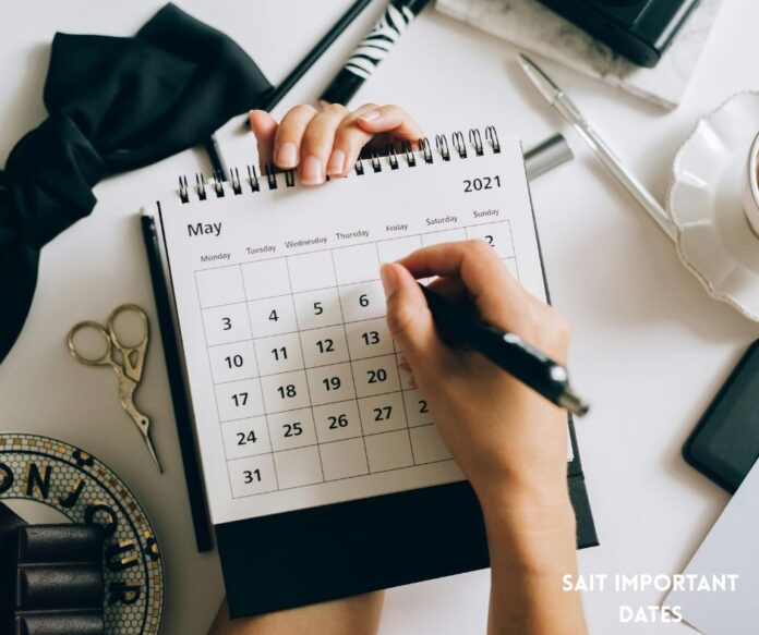 SAIT Important Dates and Deadlines.