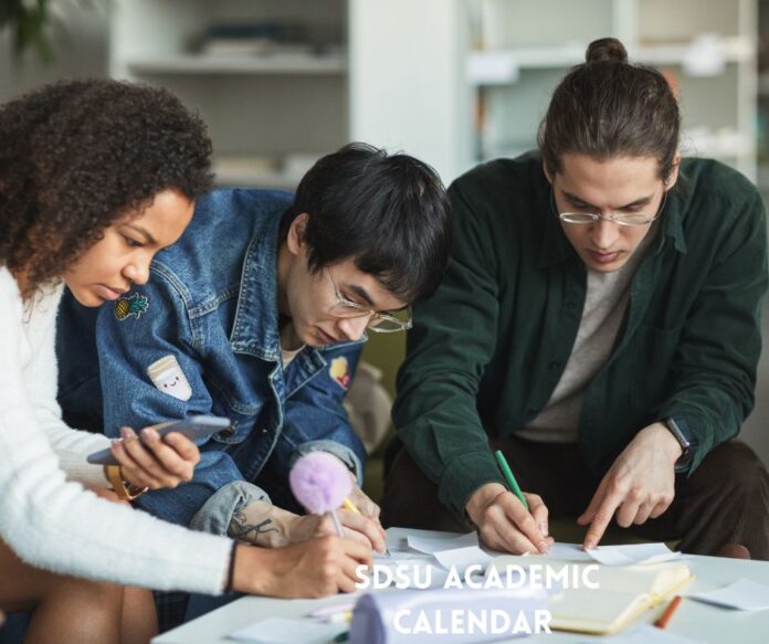 SDSU academic calendar, important dates.
