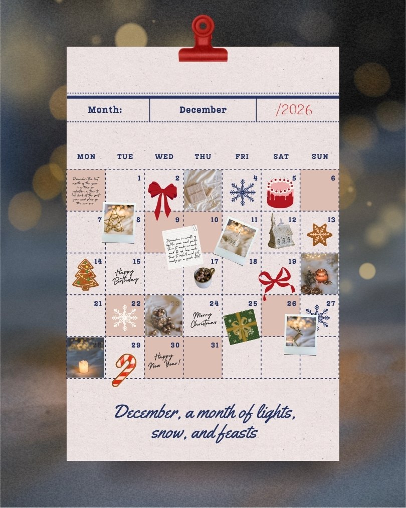 December 2026 Calendar Dates.